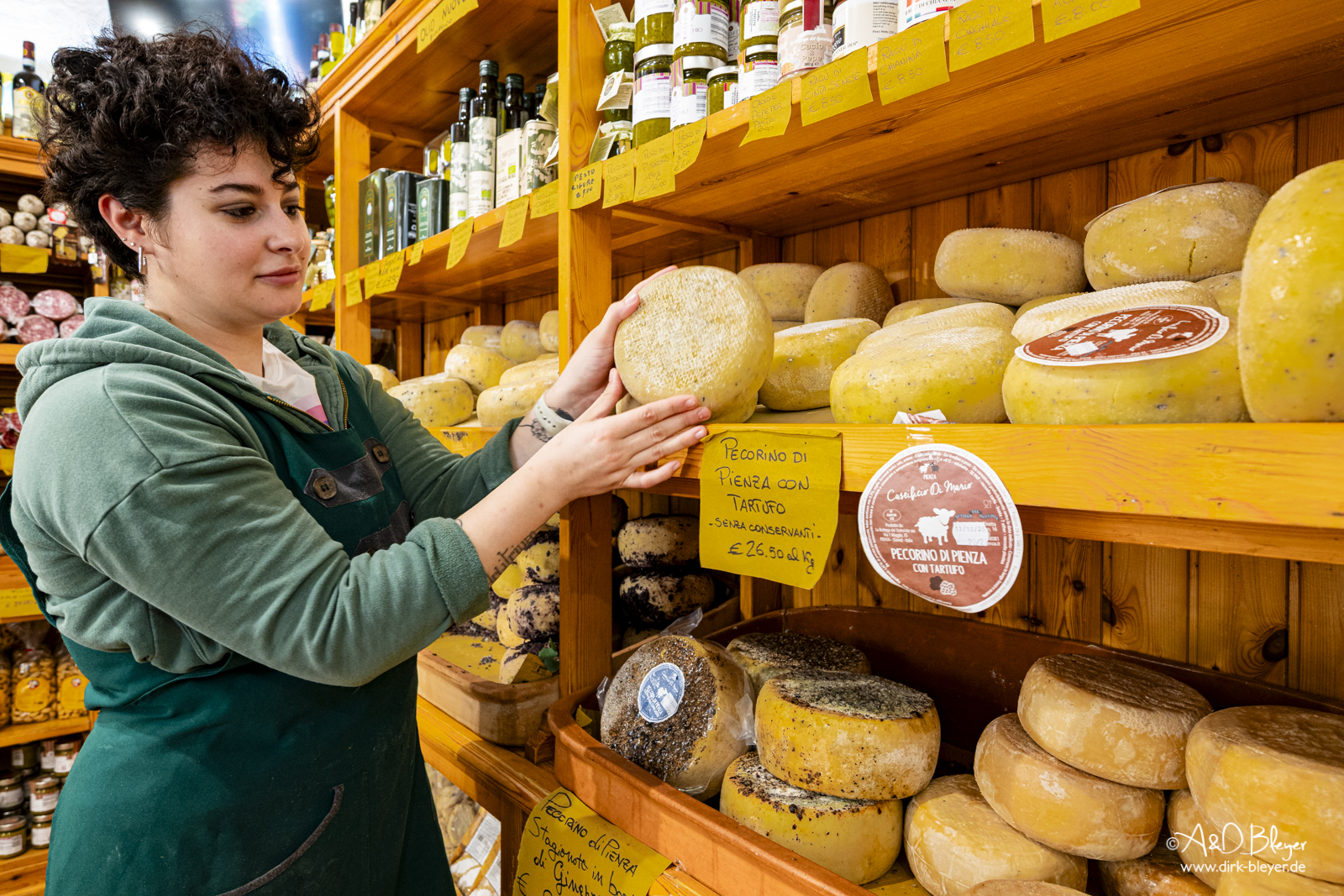 Pecorino-Laden in Pienza